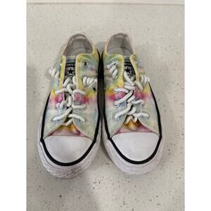 Size 12 (Little Kids) tie dye converse, scrunchie shoe laces
